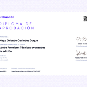 adobe premiere tecnicas avanzadas de edicion 2632589 Certificado Crehana 1