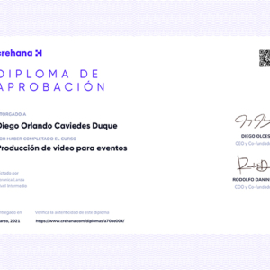 produccion de video para eventos 2632589 Certificado Crehana 1